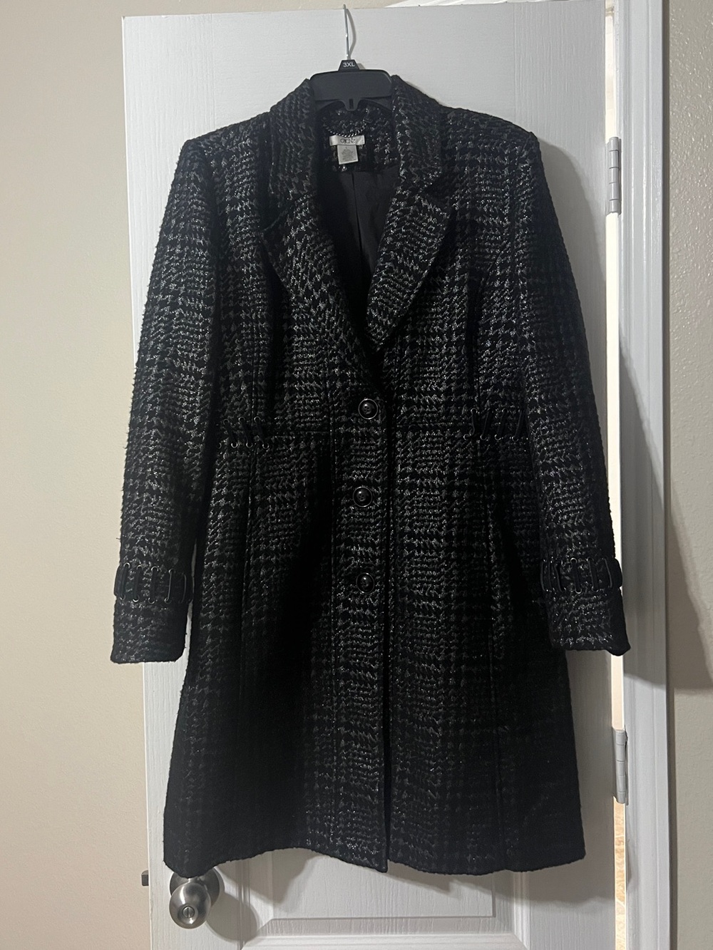 Cache Black Metallic Lace Blazer Jacket